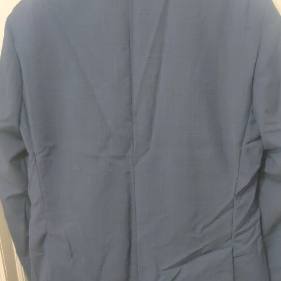 LBM 1911 Lubiam navy check 36US 46EU slim skinny fit unlined low rise 100% wool - Picture 7 of 10